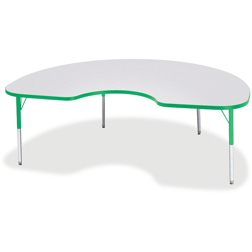 Berries Berries Elementary Gray Laminate Kidney Table Gray Kidney-shaped Top - Four Leg Base - 4 Legs - Height Adjustable - 15" to 24" Adjustment - 72" Table Top Length x 48" Table Top Width x 1.13" Table Top Thickness - 24" Height - Art, Cra (6423JCE119)