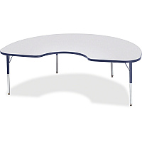 Jonti-Craft Berries Elementary Height Color Edge Kidney Table Laminated Kidney-shaped, Navy Top - Four Leg Base - 4 Legs - Height Adjustable - 15" to 24" Adjustment - 72" Table Top Length x 48" Table Top Width x 1.13" Table Top Thickness - 24 (6423JCE112)