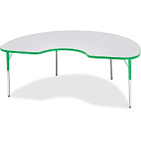 Jonti-Craft Berries Adult Height Prism Color Edge Kidney Table Gray Kidney-shaped, Laminated Top - Four Leg Base - 4 Legs - Height Adjustable - 24