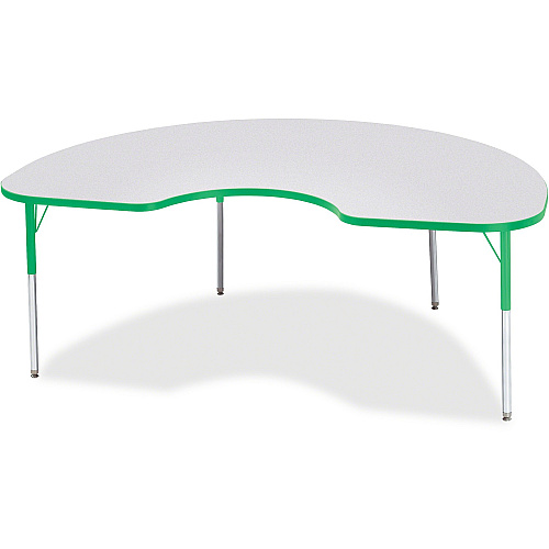 Jonti-Craft Berries Adult Height Prism Color Edge Kidney Table Gray Kidney-shaped, Laminated Top - Four Leg Base - 4 Legs - Height Adjustable - 24" to 31" Adjustment - 72" Table Top Length x 48" Table Top Width x 1.13" Table Top Thickness - 3 (6423JCA119)