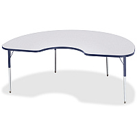 Jonti-Craft Berries Adult Height Prism Color Edge Kidney Table Laminated Kidney-shaped, Navy Top - Four Leg Base - 4 Legs - Height Adjustable - 24