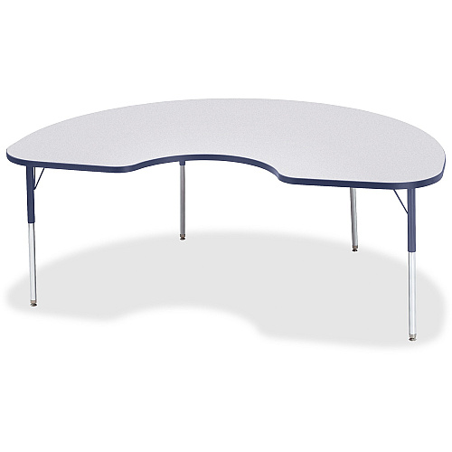 Jonti-Craft Berries Adult Height Prism Color Edge Kidney Table Laminated Kidney-shaped, Navy Top - Four Leg Base - 4 Legs - Height Adjustable - 24" to 31" Adjustment - 72" Table Top Length x 48" Table Top Width x 1.13" Table Top Thickness - 3 (6423JCA112)