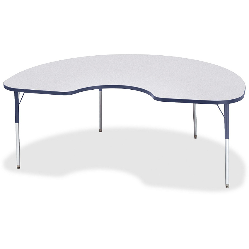 Jonti-Craft Berries Adult Height Prism Color Edge Kidney Table Laminated Kidney-shaped, Navy Top - Four Leg Base - 4 Legs - Height Adjustable - 24" to 31" Adjustment - 72" Table Top Length x 48" Table Top Width x 1.13" Table Top Thickness - 3 (6423JCA112)