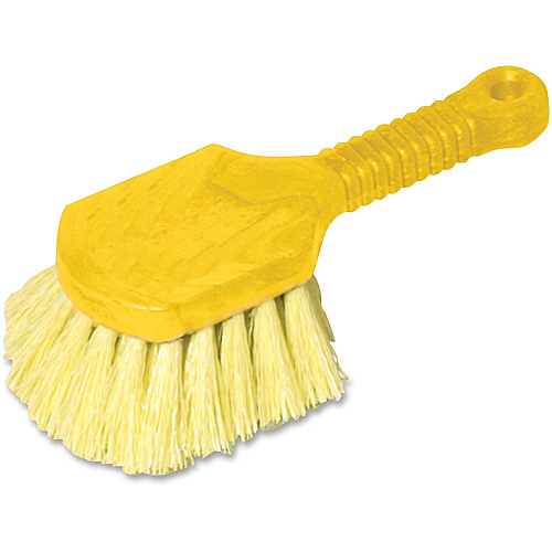 Rubbermaid Commercial Short Handle Utility Brush 8" Handle Length - Yellow - 1 Each (9B29)