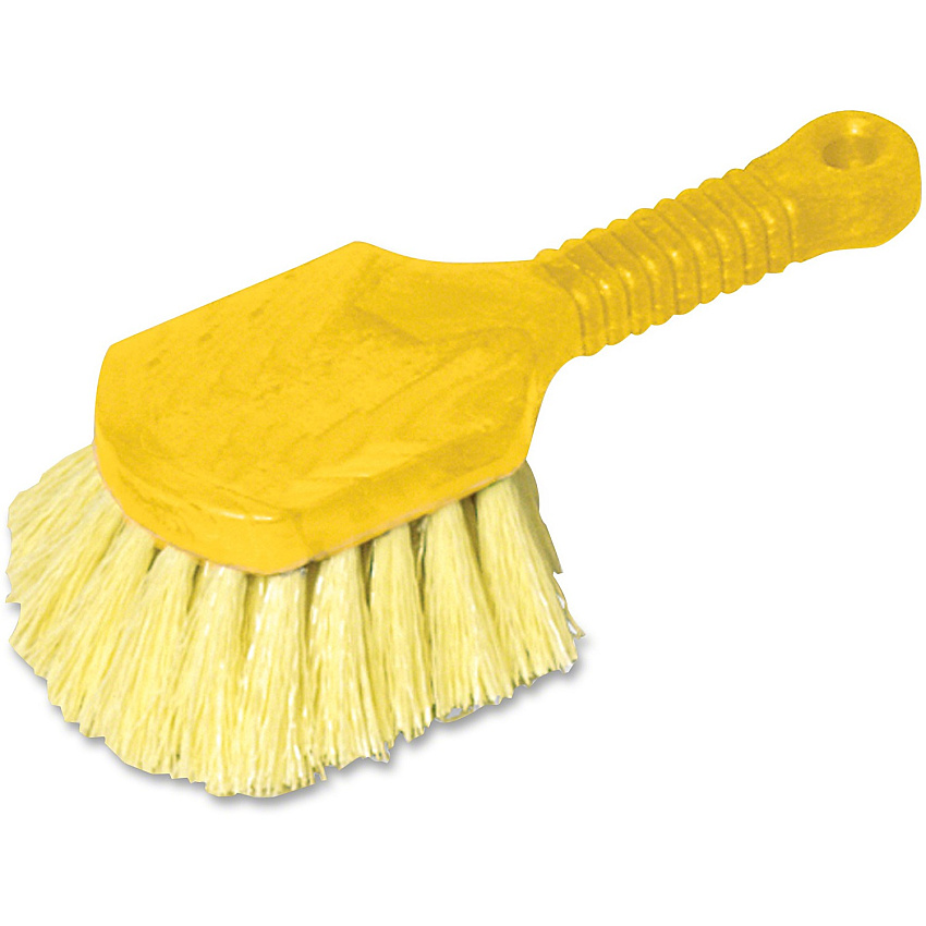 Rubbermaid Commercial Short Handle Utility Brush 8" Handle Length - Yellow - 1 Each (9B29)