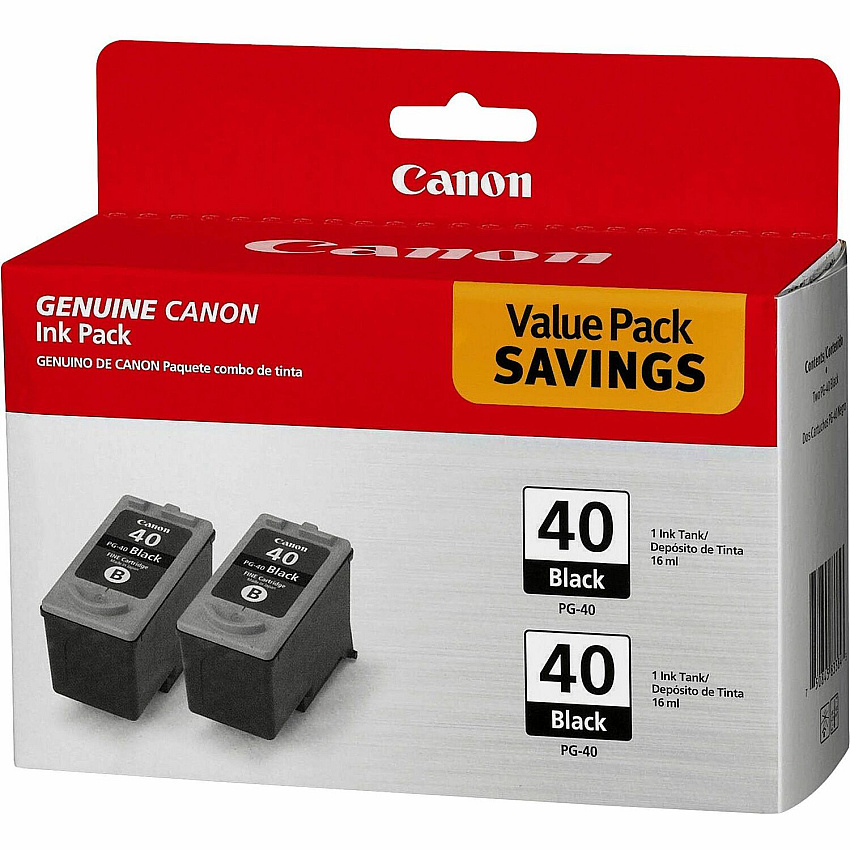 Canon PG-40 Original Ink Cartridge Inkjet - Black - 2 / Pack (PG40TWINPK)