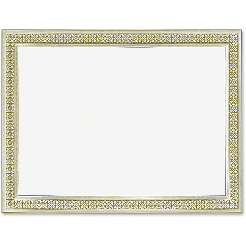 FranklinCovey Geographics Gold Foil Stamped Flourish Design Award Certificate 24 lb Basis Weight - 8.5" Width x 11" Length - Inkjet, Laser Compatible - White Border - Parchment Paper - 12 / Pack (45492)