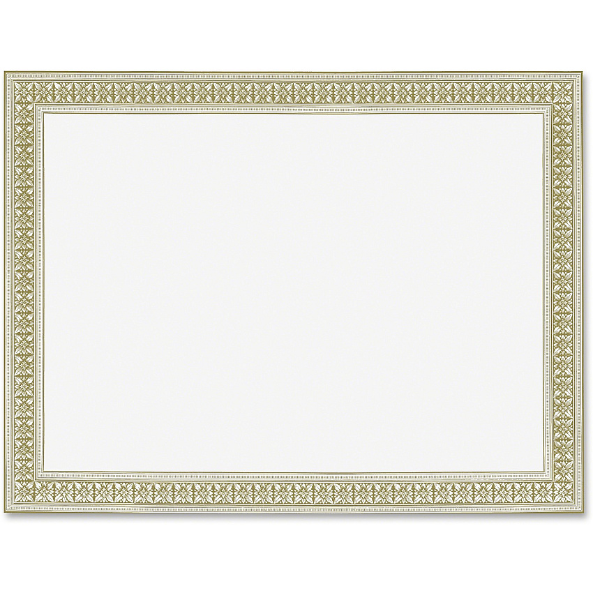 FranklinCovey Geographics Gold Foil Stamped Flourish Design Award Certificate 24 lb Basis Weight - 8.5" Width x 11" Length - Inkjet, Laser Compatible - White Border - Parchment Paper - 12 / Pack (45492)