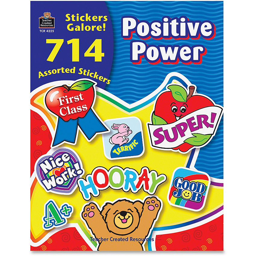 Teacher Created Resources Positive Power Sticker Book Self-adhesive - Acid-free, Lignin-free - Assorted - 714 / Pack (4225)