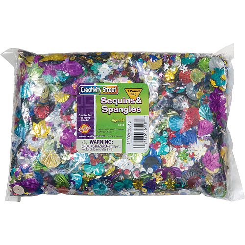 Creativity Street Sequins & Spangles 1 Pound Bag Decoration, Craft, Classroom, Costume - Assorted - 1 Pack (6118)