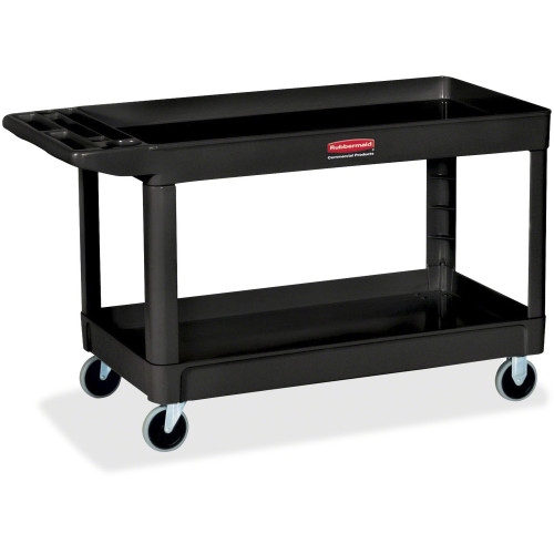 Rubbermaid Service/Utility Cart, Two-Shelf, 24w x 40d x 31.25h, Black (9T6700BLA)