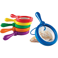 Learning Resources Primary Science Jumbo Magnifiers Set Magnifying Area 4.50" Diameter - Overall Size 6.7" Height - Plastic Lens (LER2774)