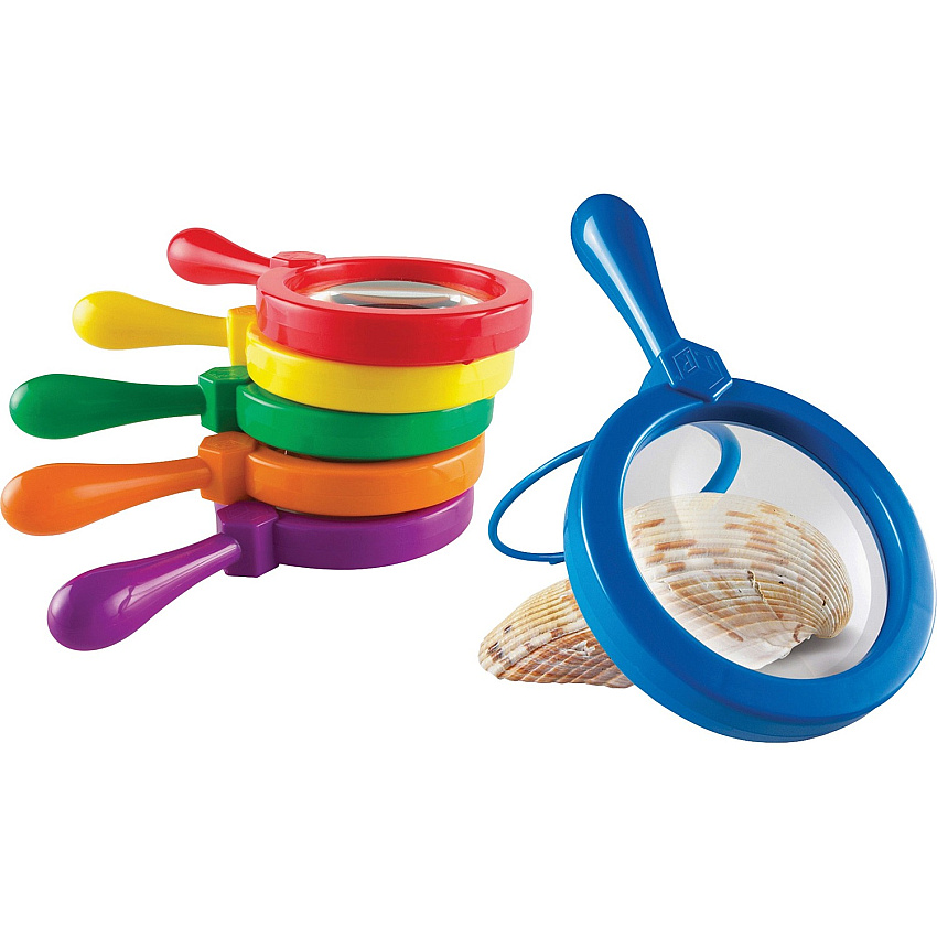 Learning Resources Primary Science Jumbo Magnifiers Set Magnifying Area 4.50" Diameter - Overall Size 6.7" Height - Plastic Lens (LER2774)
