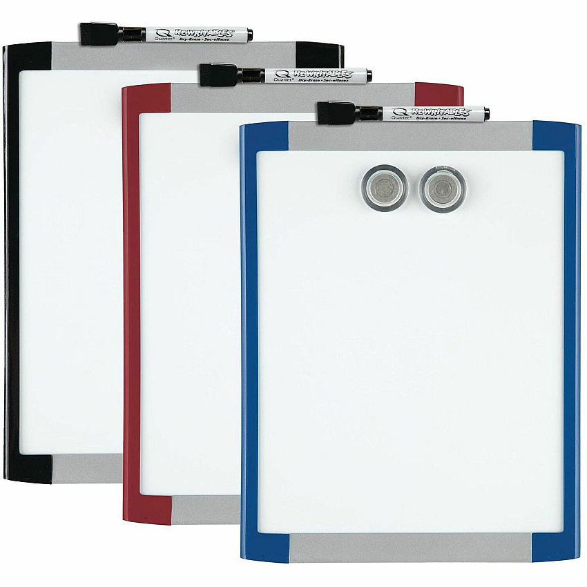 Quartet Decorative Dry-erase Whiteboard 11" (0.9 ft) Width x 8.5" (0.7 ft) Height - White Stainless Steel Surface - Assorted Plastic Frame - Rectangle - Magnetic - Stain Resistant - 1 Each (MHOW8511)