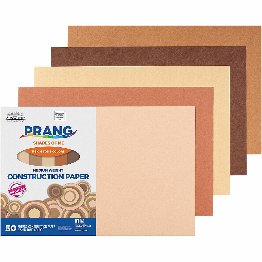 Prang Multicultural Construction Paper Art, Craft - 18" Width x 12" Length - Assorted - 50 / Pack (9512)