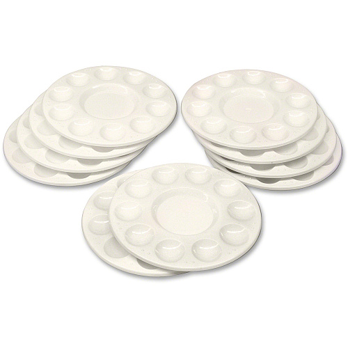 Creativity Street Round Paint Trays Classroom - White - Plastic - 10 / Pack (5924)