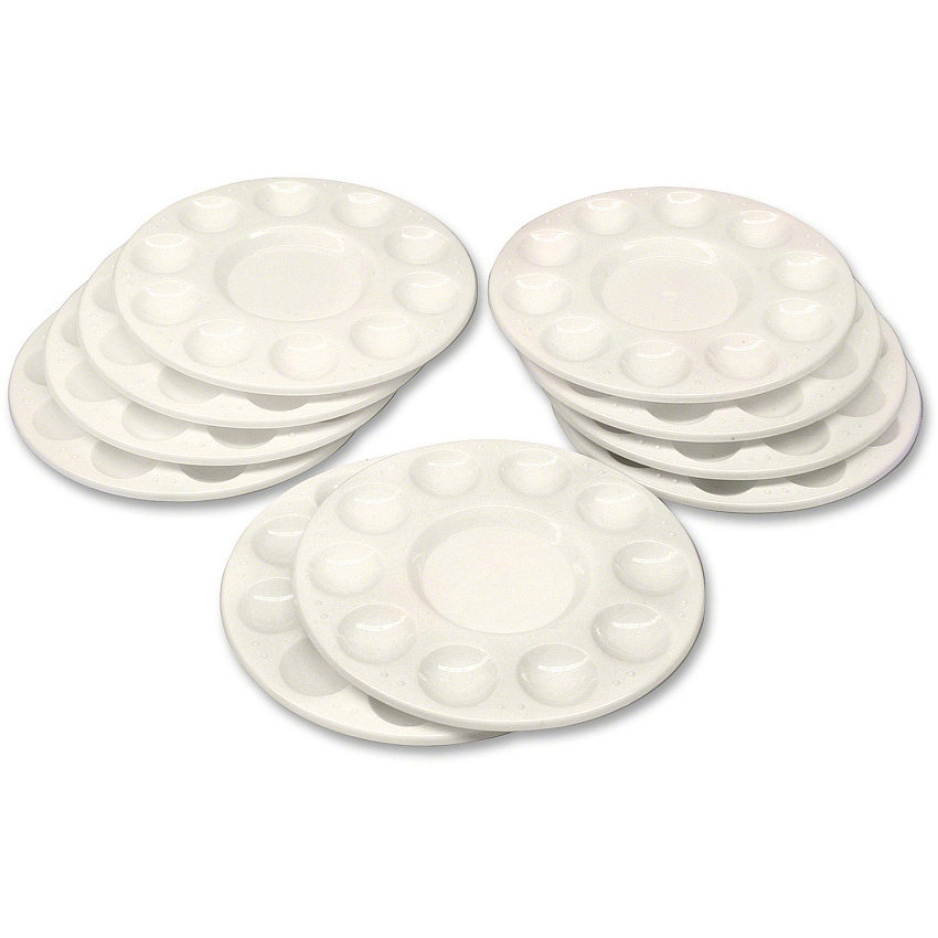 Creativity Street Round Paint Trays Classroom - White - Plastic - 10 / Pack (5924)