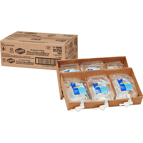 Clorox Commercial Solutions Hand Sanitizer Refill 1.06 quart - Kill Germs - Hand - Moisturizing - Clear - Bleach-free, Non-sticky, Non-greasy - 6 / Carton (01753)