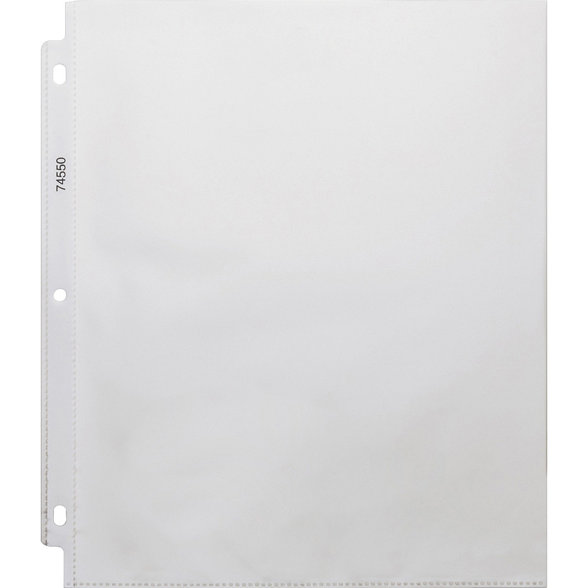 Business Source Top-Loading Poly Sheet Protectors 3.3 mil Thickness - For Letter 8 1/2" x 11" Sheet - 3 x Holes - Ring Binder - Rectangular - Clear - Polypropylene - 100 / Box (BSN74550)