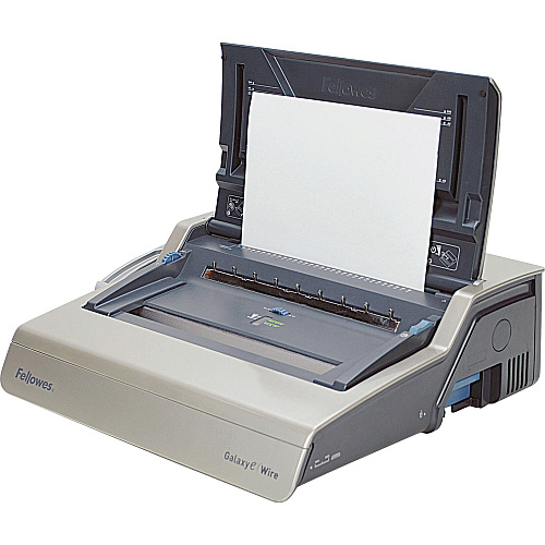 Fellowes Galaxy&trade;-E Electric Wire Binding Machine w/ Starter Kit A4, A5 - 6.5" Height x 17.8" Width x 19.7" Depth - Gray (5217801)