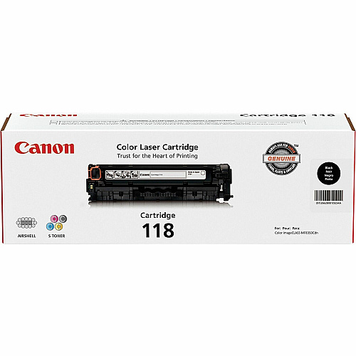 Canon Original Laser Toner Cartridge - Black - 1 Each 3400 Pages (CRTDG118BK)