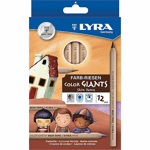 Lyra Color-Giants Skin Tone Colored Pencils 6.3 mm Assorted Lead - 12 / Set (3931124)