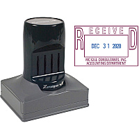 Xstamper VX Pre-inked Message Date Stamp Date Stamp - REC'D, PAID, ENT'D, FAXED - 1.38" Impression Width x 2.18" Impression Length - 1 Each (C82)