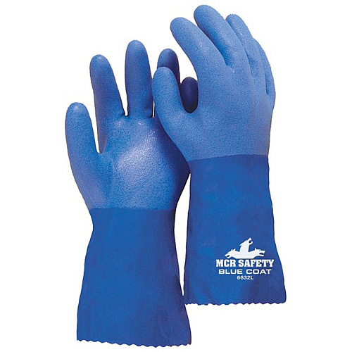 MCR Safety Blue Coat Seamless Gloves Large Size - Blue - Seamless - 2 / Pair (6632L)