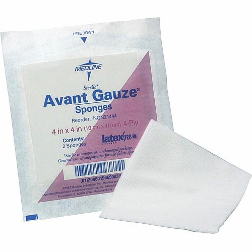 Medline Avant Nonsterile Gauze Nonwoven Sponges 4 Ply - 3" Width x 3" Length - White - 200 / Box (NON25334)