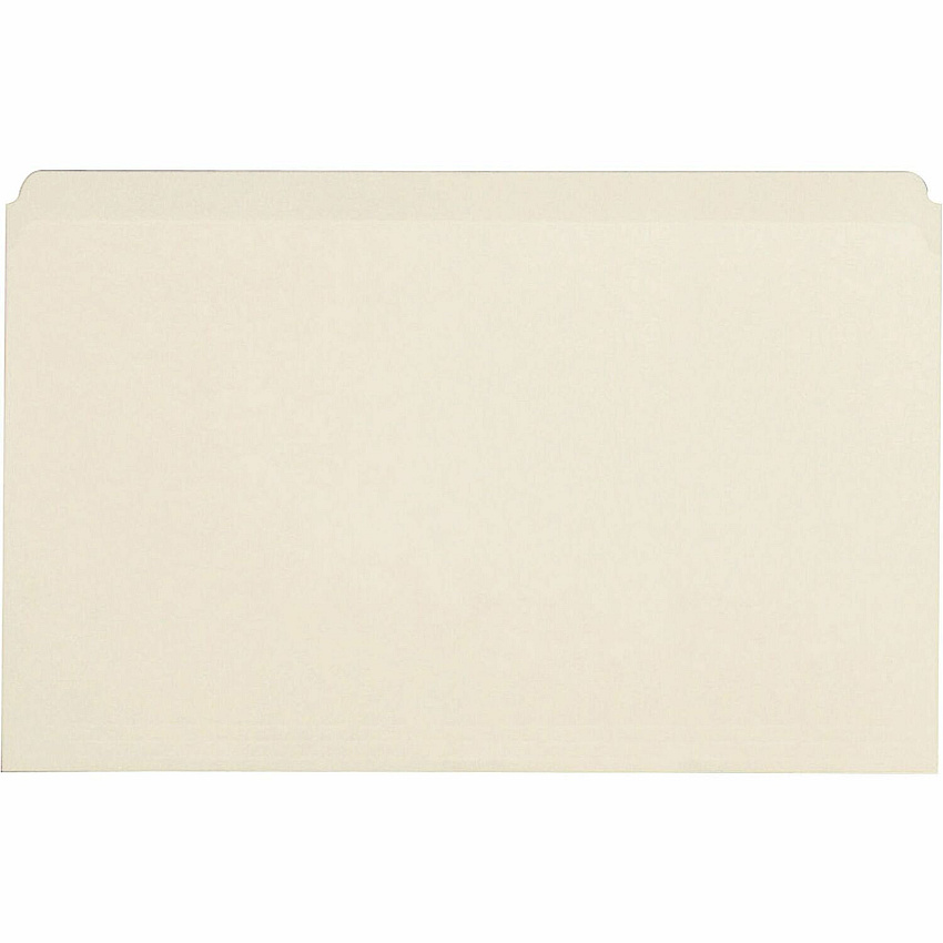 Business Source Straight Tab Cut Legal Recycled Top Tab File Folder 8 1/2" x 14" - 10.5 pt. - Manila - Manila - 10% Recycled - 100 / Box (BSN43566)