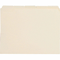 Business Source 1/5 Tab Cut Letter Recycled Top Tab File Folder 8 1/2" x 11" - 3/4" Expansion - Top Tab Location - Assorted Tab Position - 11 pt. - Manila - Manila - 10% Recycled - 100 / Box (BSN43567)