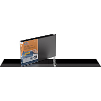 QuickFit Landscape Round Ring View Binder for Spreadsheets 1" Binder Capacity - Legal - 8 1/2" x 14" Sheet Size - Fastener(s): Round Ring - Pocket(s): 2, Internal - Black - Recycled - Heavy Duty, Locking Ring, Clear Overlay - 1 Each (95011L)