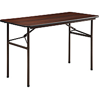 Lorell Economy Folding Table Melamine Rectangle Top - 500 lb Capacity - 48
