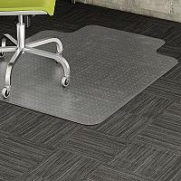 Lorell Wide Lip Low-pile Chairmat Carpeted Floor - 60" Length x 45" Width x 0.122" Thickness - Lip Size 12" Length x 25" Width - Vinyl - Clear - 1 Each (LLR69159)