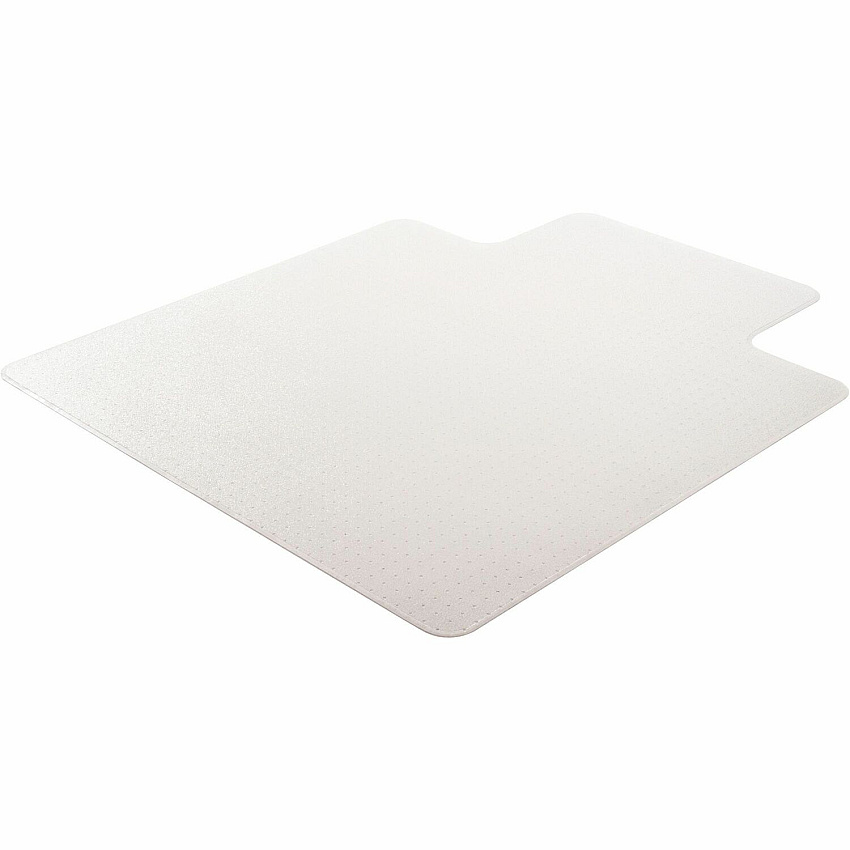Lorell Plush-pile Wide-Lip Chairmat Carpeted Floor - 60" Length x 46" Width x 0.173" Thickness - Lip Size 12" Length x 25" Width - Vinyl - Clear - 1 Each (LLR69165)