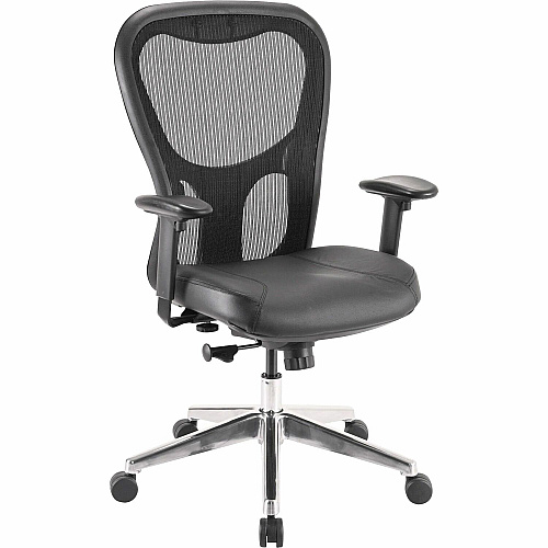 Lorell Elevate Mesh Mid-Back Office Chair Black Seat Color - Leather Seat Material - Aluminum Frame Material - 5-star Base - 1 Each (LLR85036)