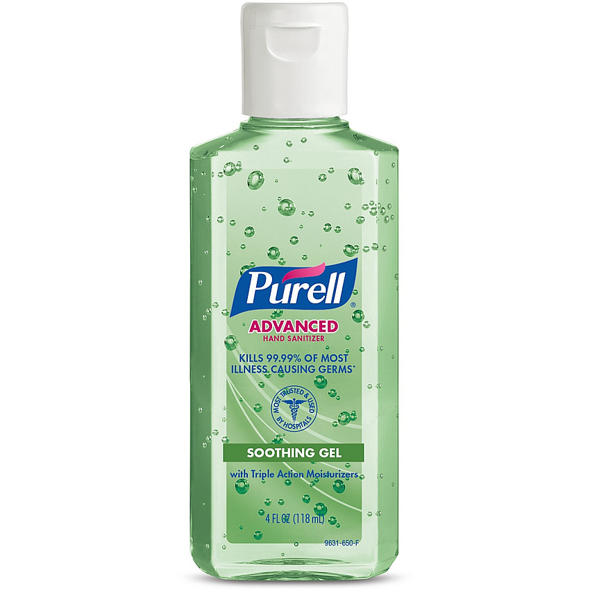 PURELL&reg; Advanced Hand Sanitizer Gel Floral Scent - 4 fl oz - Squeeze Bottle Dispenser - Kill Germs - Hand - Moisturizing - Green - Non-sticky, Residue-free, Moisturizing - 1 Each (963124)