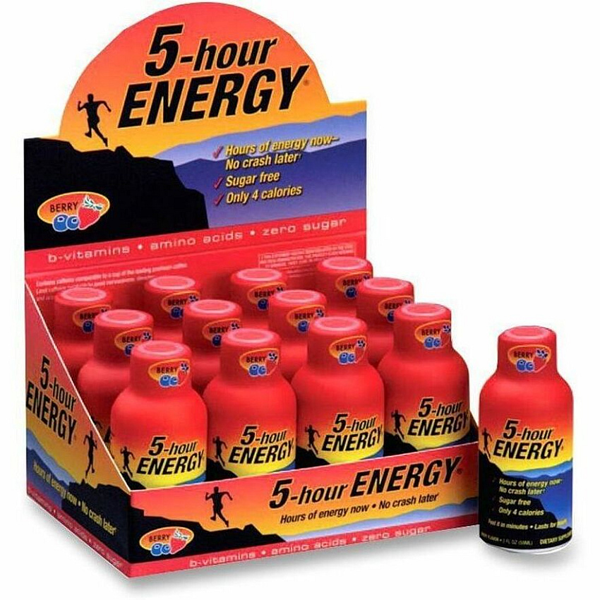 5-Hour Energy Berry Flavored Drink 2 fl oz (59 mL) - 12 / Pack (500181)