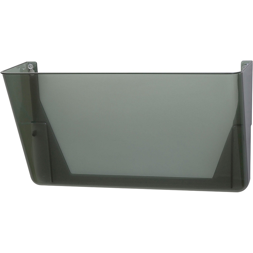 Officemate Mountable Wall File Horizontal - 7" Height x 13" Width x 4.12" Depth - Stackable - Smoke - Plastic - 1 Each (21431)