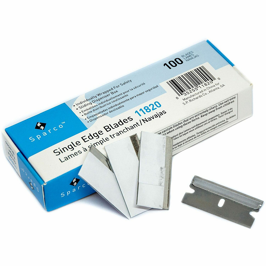 Sparco Individually Wrapped Single Edge Blades Silver - 100 / Box (11820)