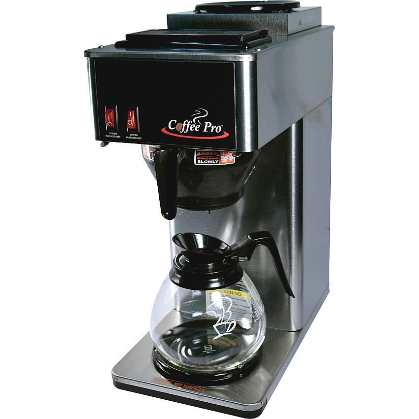 Coffee Pro Two-Burner Commercial Pour-over Brewer Stainless Steel - Stainless Steel Body (CP2B)