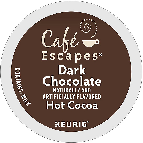 Cafe Escapes Caf&eacute; Escapes&reg; K-Cup Dark Chocolate Hot Cocoa Dark - K-Cup, Pod - Dark Chocolate, Hot Cocoa - Kosher - 24 / Pack (6802)