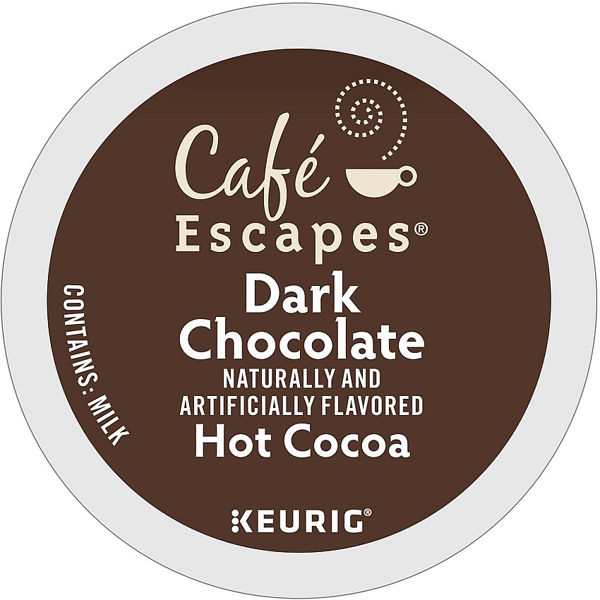 Cafe Escapes Caf&eacute; Escapes&reg; K-Cup Dark Chocolate Hot Cocoa Dark - K-Cup, Pod - Dark Chocolate, Hot Cocoa - Kosher - 24 / Pack (6802)