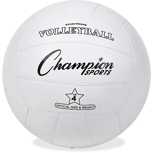 Champion Sports Rubber Volleyball Rubber, Nylon - White - 1  Each (VR4)