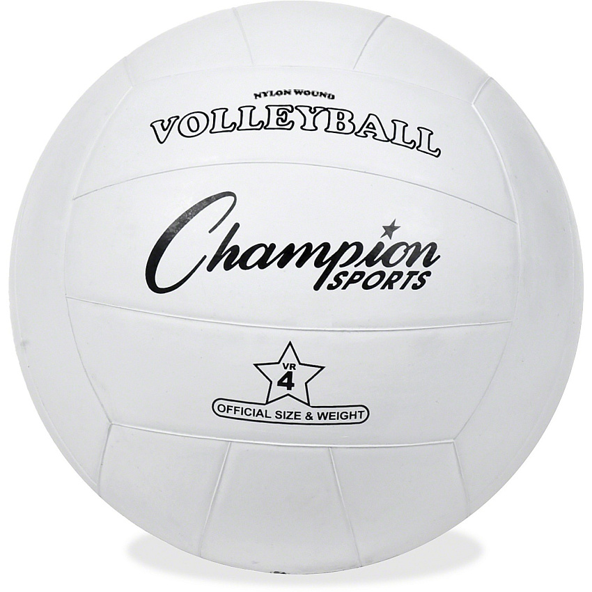 Champion Sports Rubber Volleyball Rubber, Nylon - White - 1  Each (VR4)