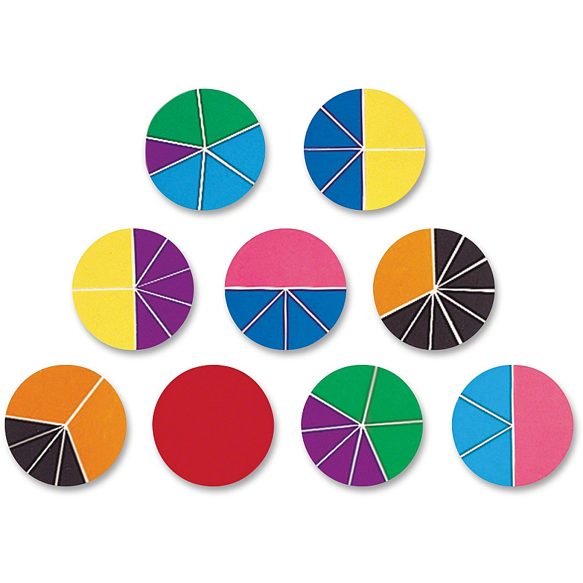 Rainbow Fraction Deluxe Circles Set Theme/Subject: Learning - Skill Learning: Color Matching, Addition, Subtraction, Comparison, Fraction - 9 Pieces - 6+ - 9 / Set (LER0617)