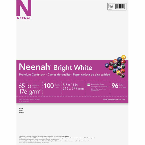 Neenah Paper Neenah Printable Multipurpose Card Stock - Bright White (91901)