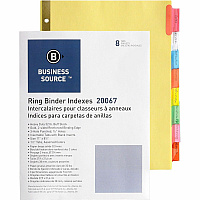 Business Source Reinforced Insertable Tab Indexes 8 x Divider(s) - 8 Tab(s)/Set - 1.50
