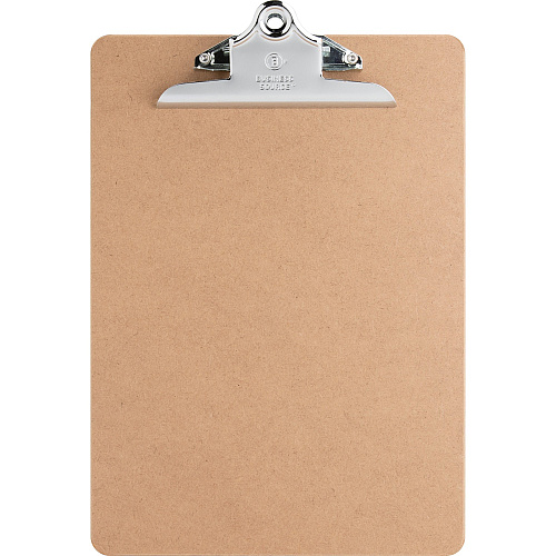 Business Source Hardboard Clipboard Standard - 9" x 12 1/2" Sheet Size - Hardboard - Brown - 1 Each (BSN65637)
