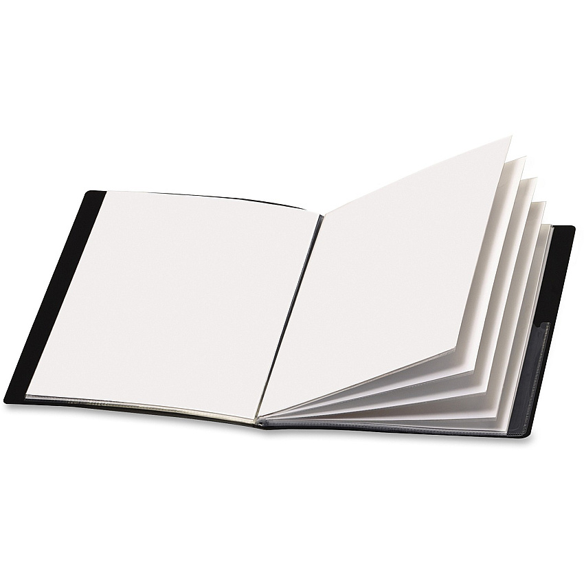 Cardinal ShowFile 50132 Letter Presentation Book 8 1/2" x 11" - 24 Sheets Capacity - 12 Internal Pocket(s) - Poly - Black - Acid-free, Clear Overlay, Non-stick, PVC-free - 1 Each (50132CB)